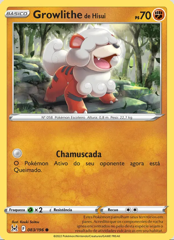 Image of the card Growlithe de Hisui